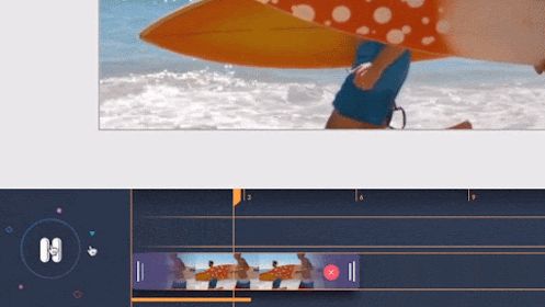 video timeline with two surfers running on the beach