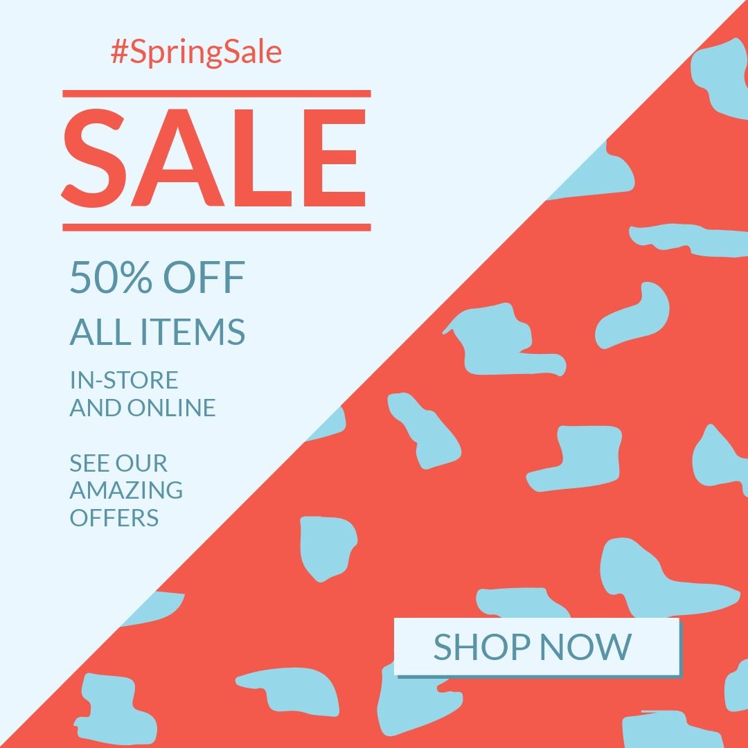 Frühlingsverkaufsangebot Instagram-Post #SpringSale mit 50% auf alle Artikel - Warum Sie sorgfältig ein Bild auswählen sollten, bevor Sie auf Instagram posten - Bild