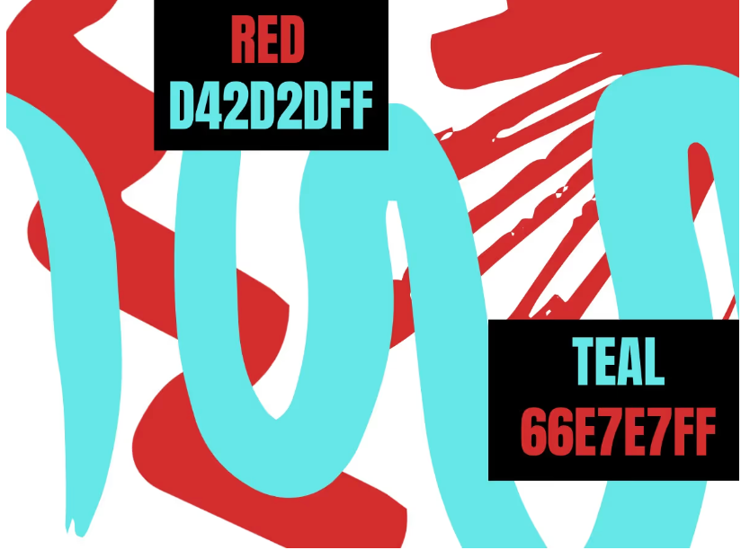 Color Combination Strokes of Red (D42D2DFF) and Teal (66E7E7FF) - Color theory for designers: The art of using color symbolism - Image